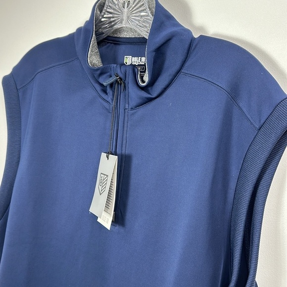 Bobby Jones Rule 18 Performance Fabric Navy Quarter Zip Vest size XL. NWT. - Picture 2 of 12